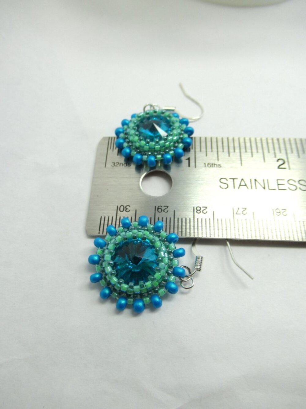 Blue Rivoli earrings - Picture 8 of 9